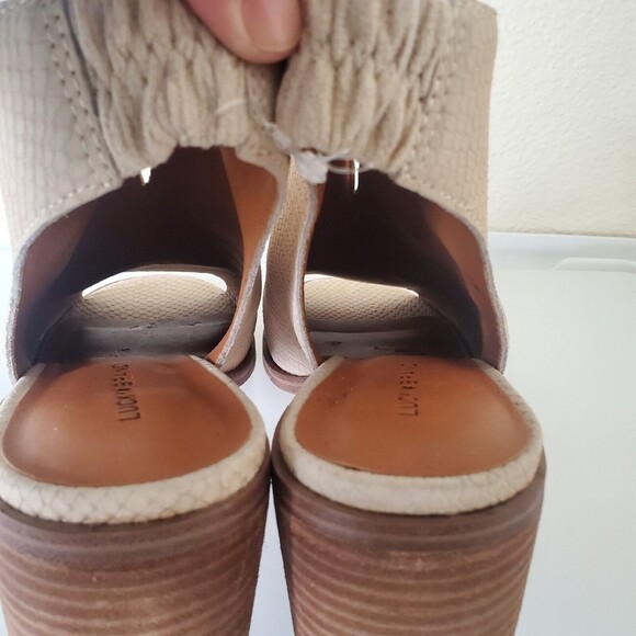Lucky Brand Women's Terif Backstrap High Heel Sandal Heeled, Stucco 8M - Picture 10 of 16